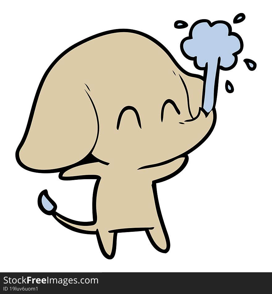 cute cartoon elephant spouting water. cute cartoon elephant spouting water