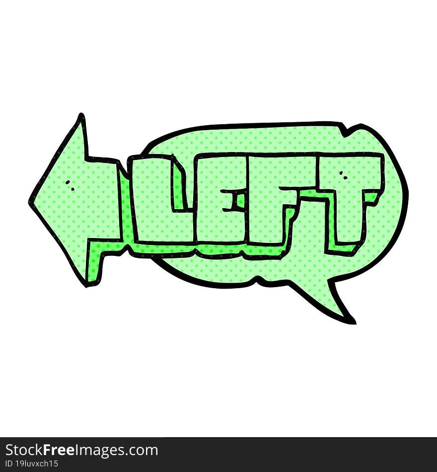 comic book speech bubble cartoon left symbol