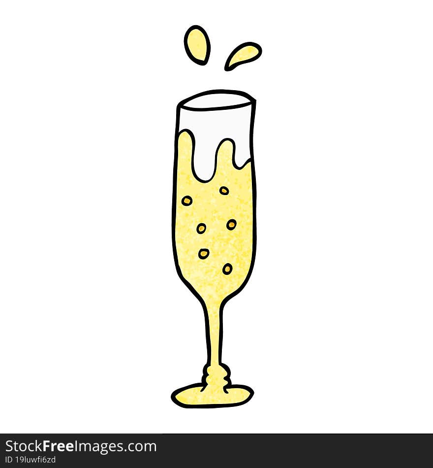 cartoon doodle glass of champagne