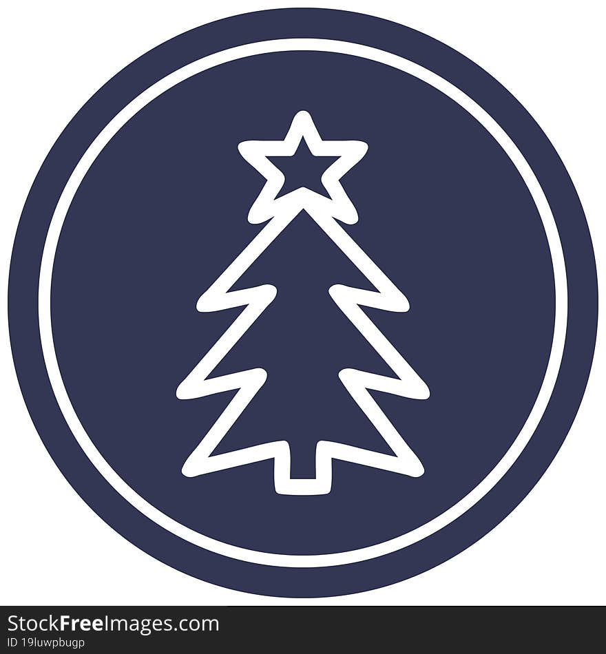 christmas tree circular icon