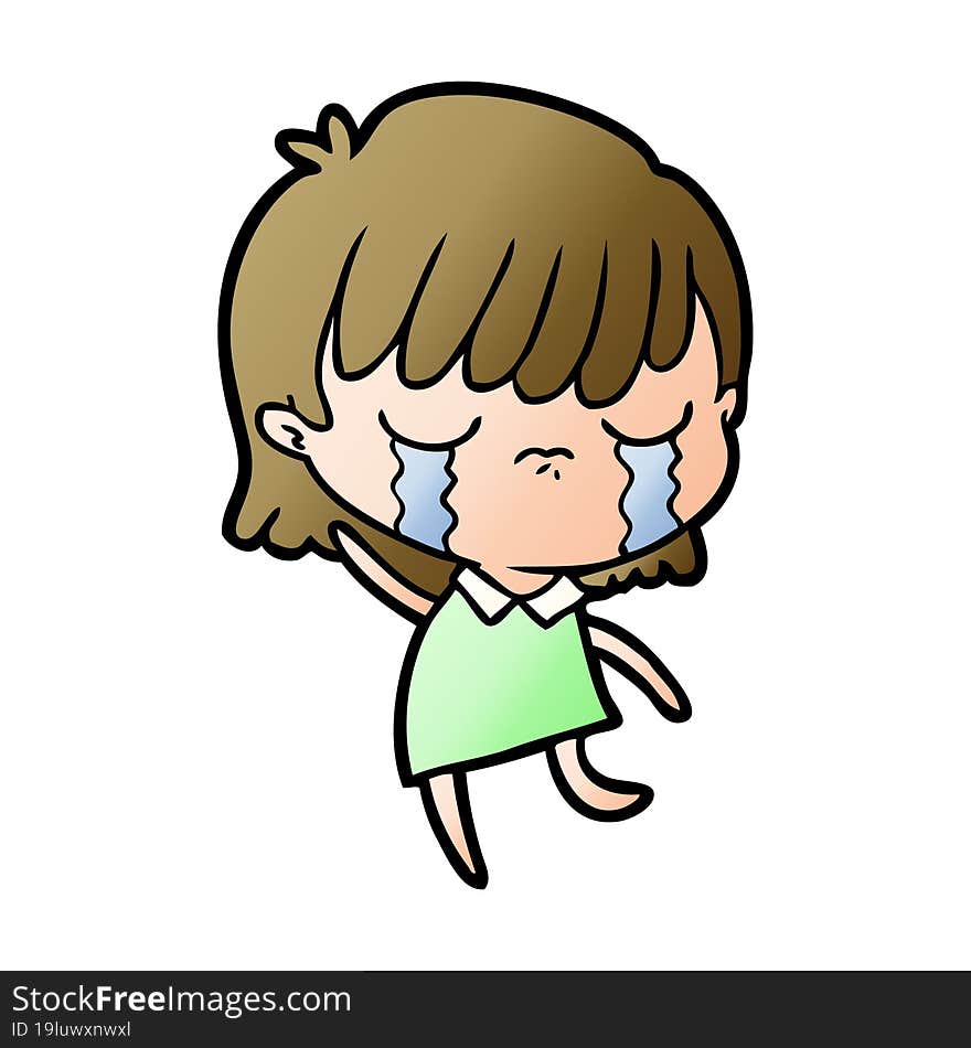 cartoon woman crying. cartoon woman crying