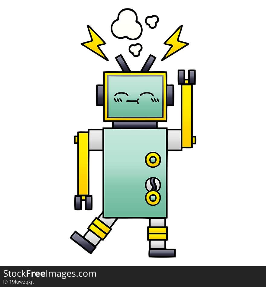 Gradient Shaded Cartoon Robot