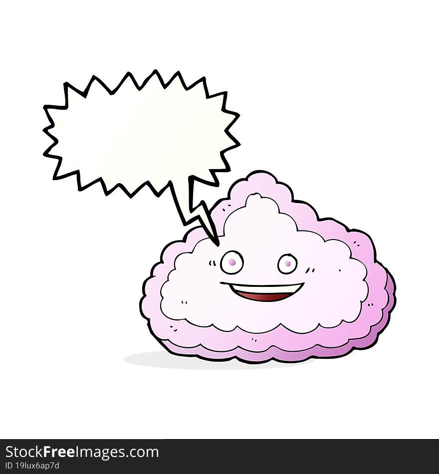 cartoon decorative cloud with speech bubble