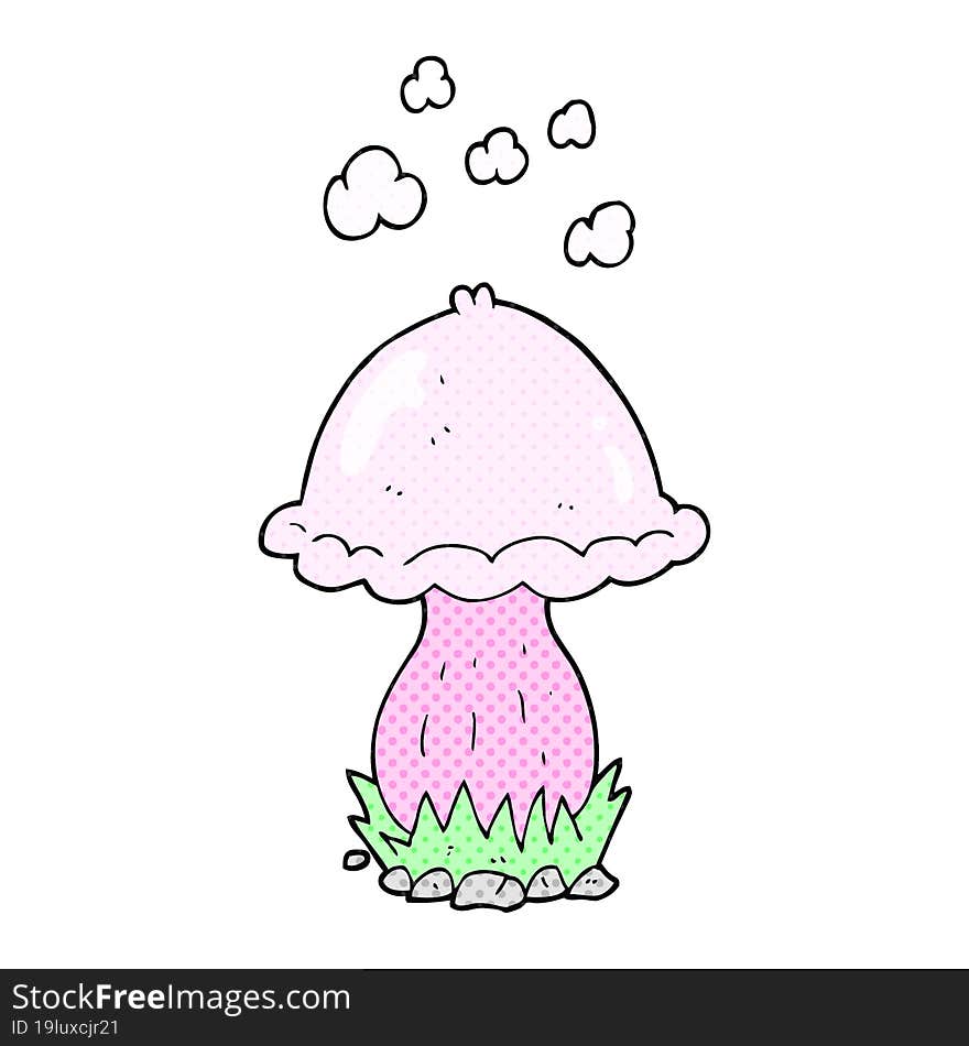 freehand drawn cartoon toadstool