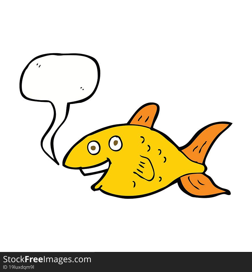 cartoon fish with speech bubble