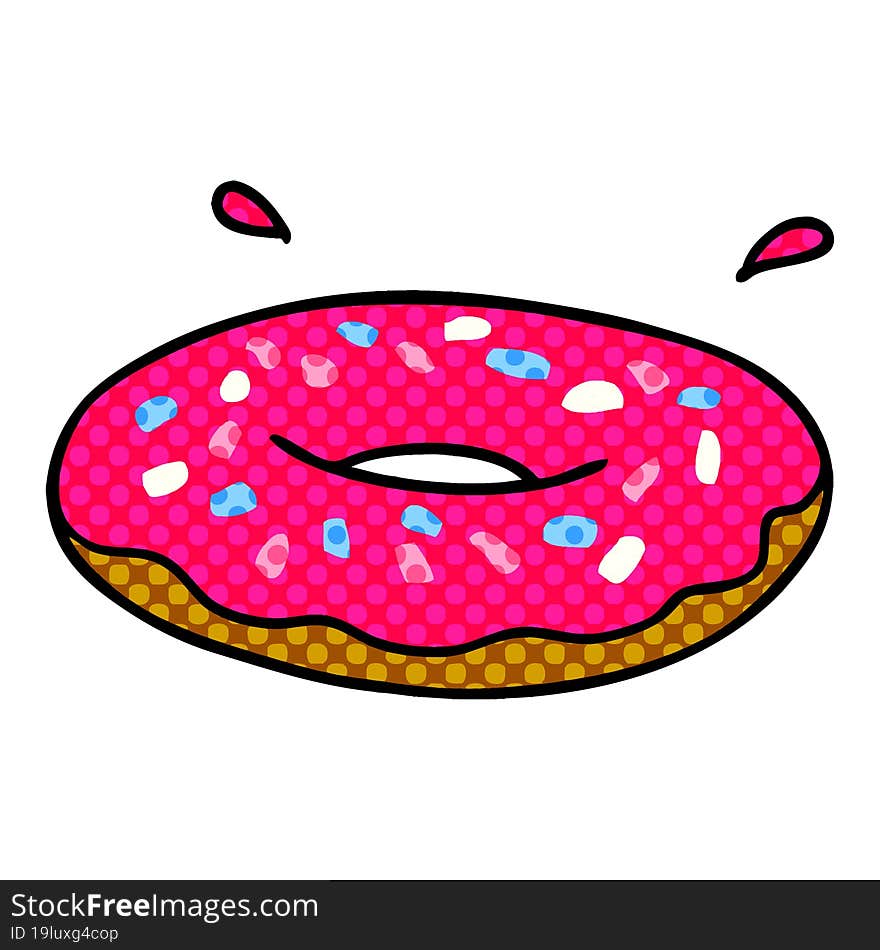 cartoon doodle of an iced ring donut