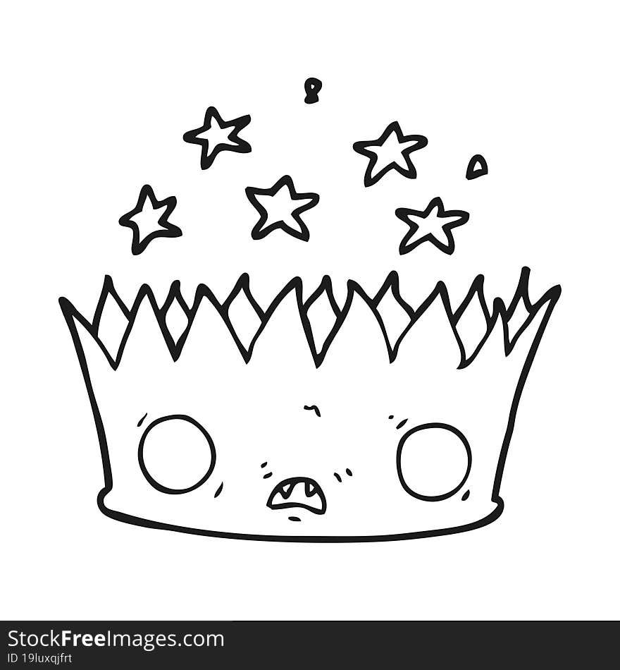 Black And White Cartoon Magic Crown