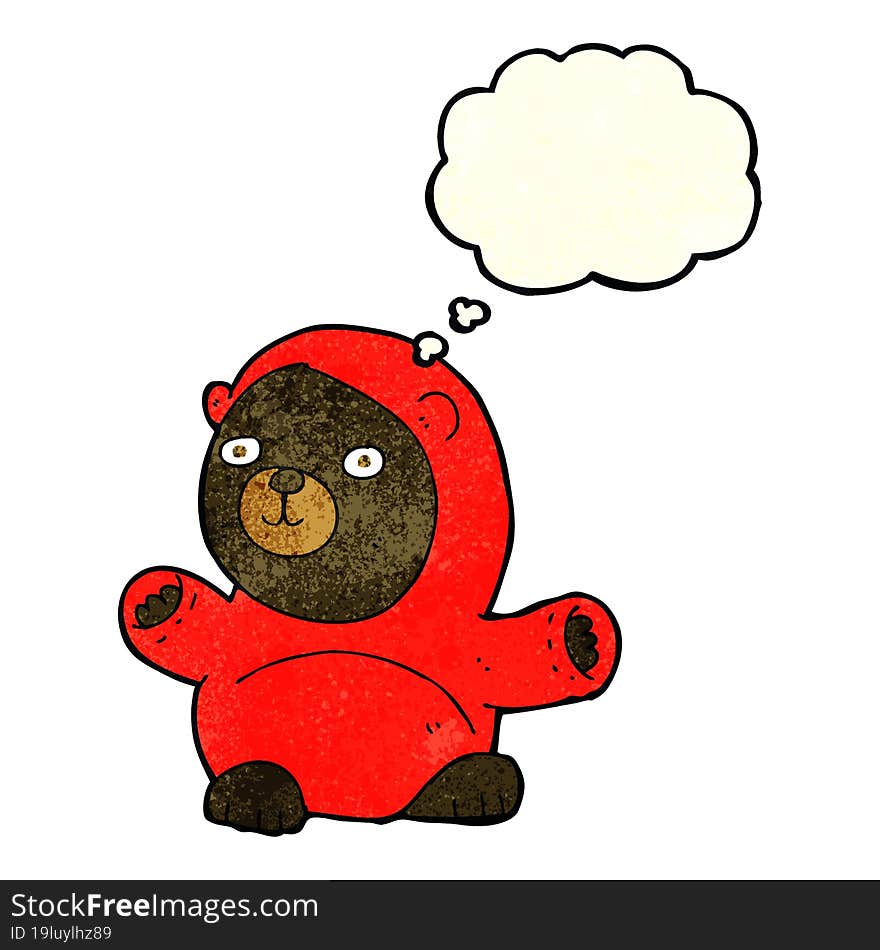 cute cartoon black bear with thought bubble