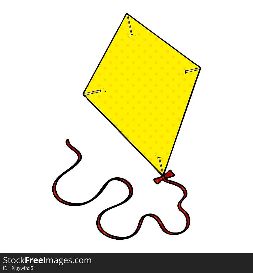 cartoon flying kite. cartoon flying kite