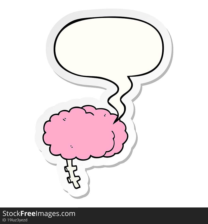 cartoon brain and speech bubble sticker