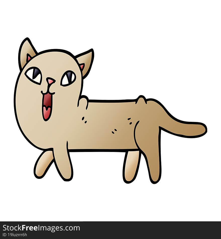 Cartoon Doodle Funny Cat