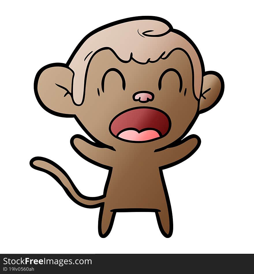 shouting cartoon monkey. shouting cartoon monkey