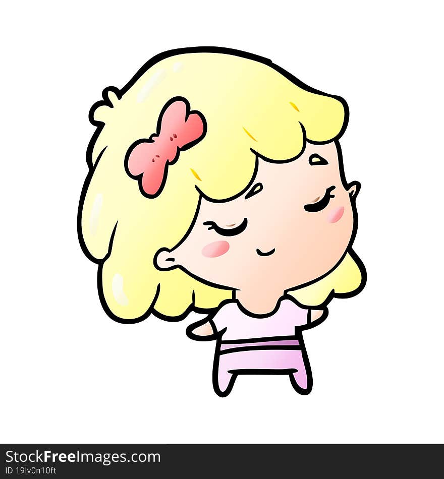 cute cartoon happy girl. cute cartoon happy girl