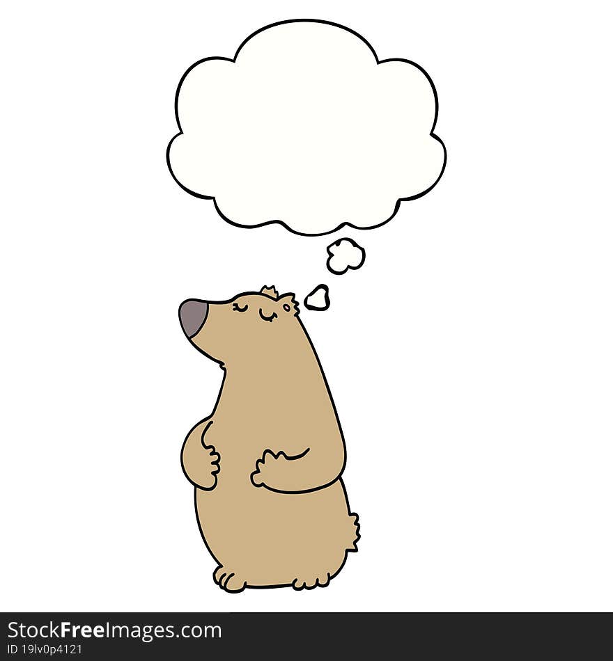 cartoon bear and thought bubble