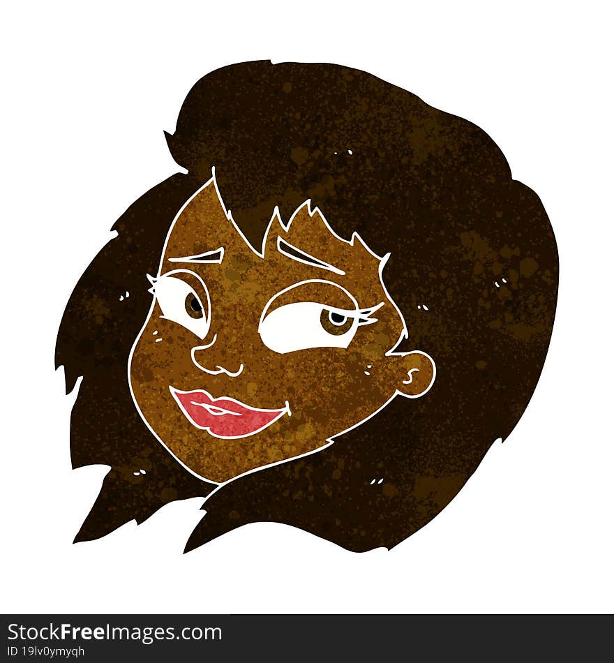 Cartoon Happy Female Face