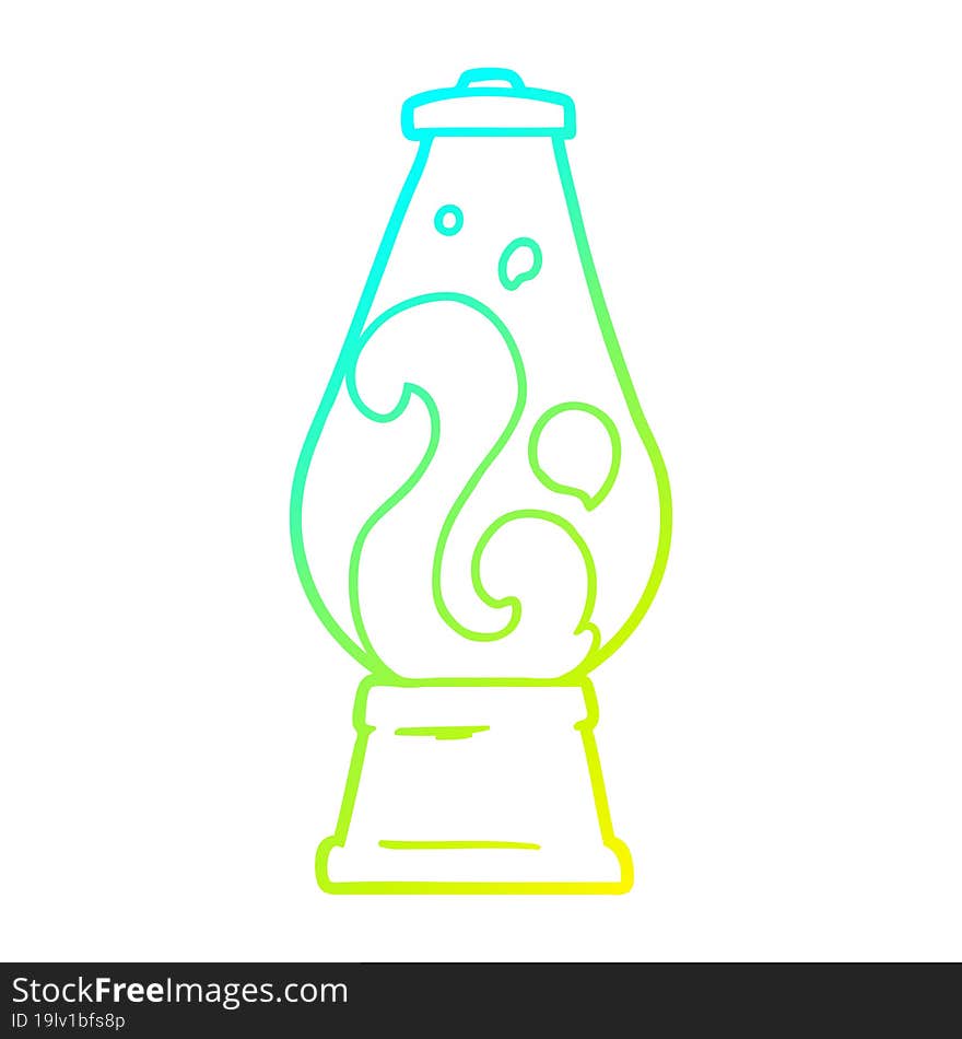 cold gradient line drawing cartoon retro lava lamp