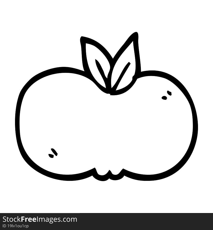 line drawing cartoon apple