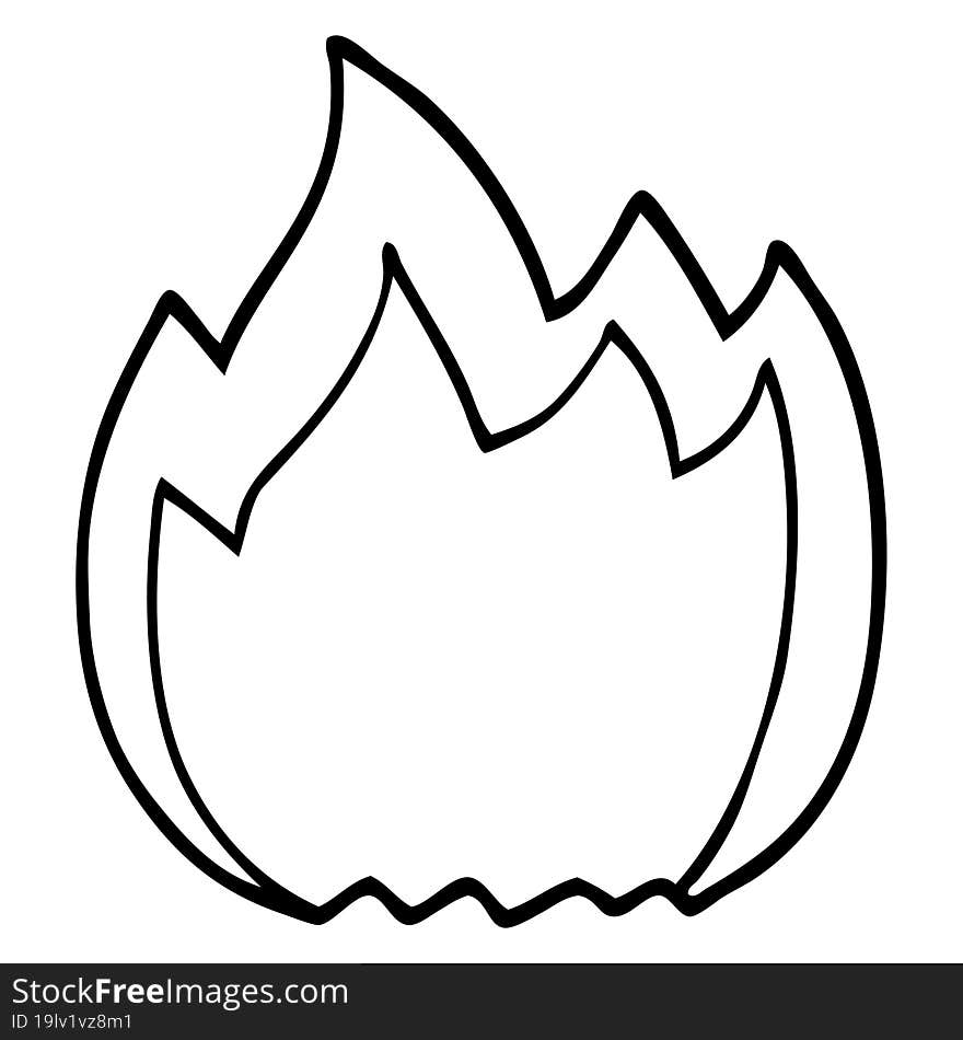 Line Drawing Cartoon Open Flame