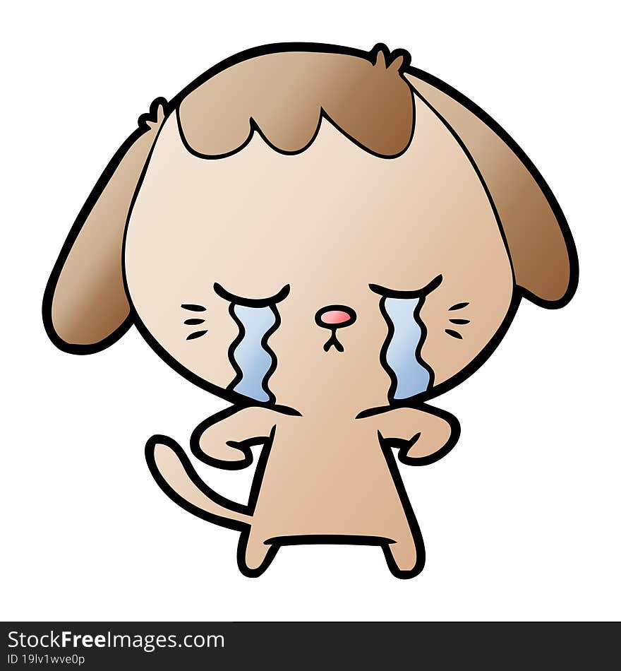 cartoon crying dog. cartoon crying dog