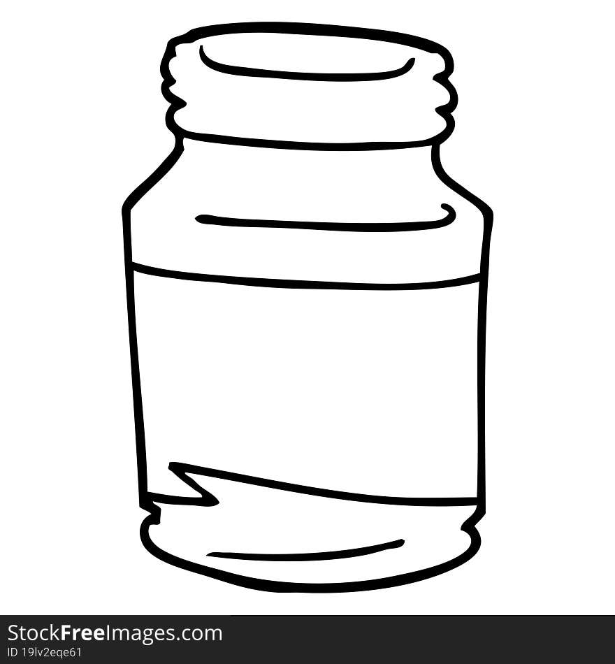 line drawing cartoon glass jar