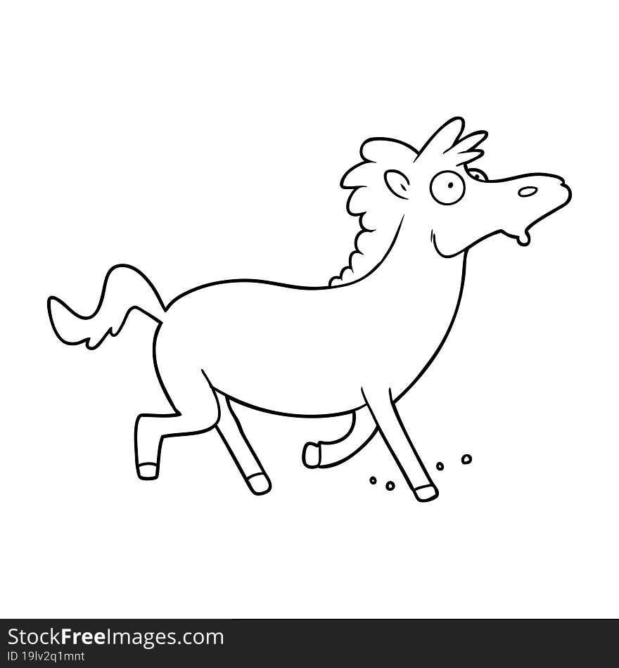 cartoon running horse. cartoon running horse