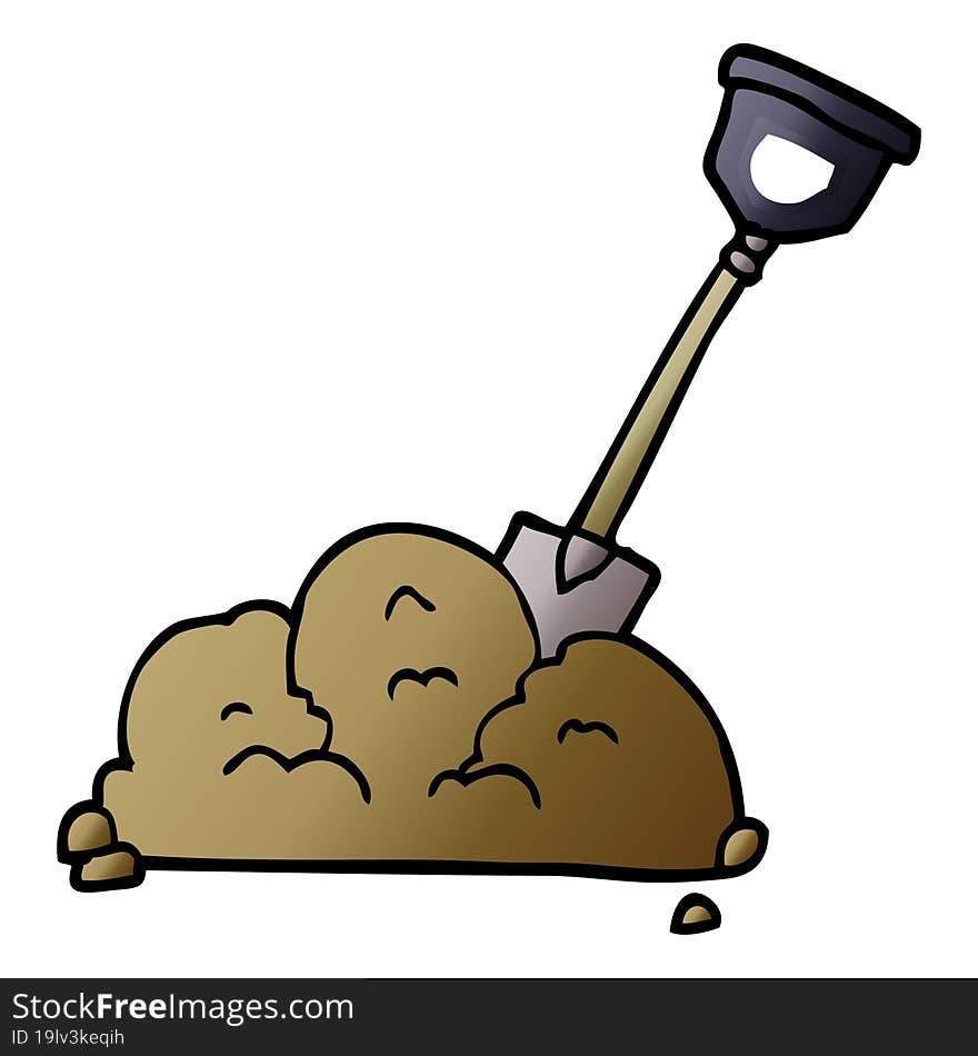 Cartoon Doodle Shovel In Dirt