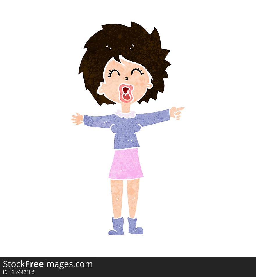 cartoon stressed out woman talking