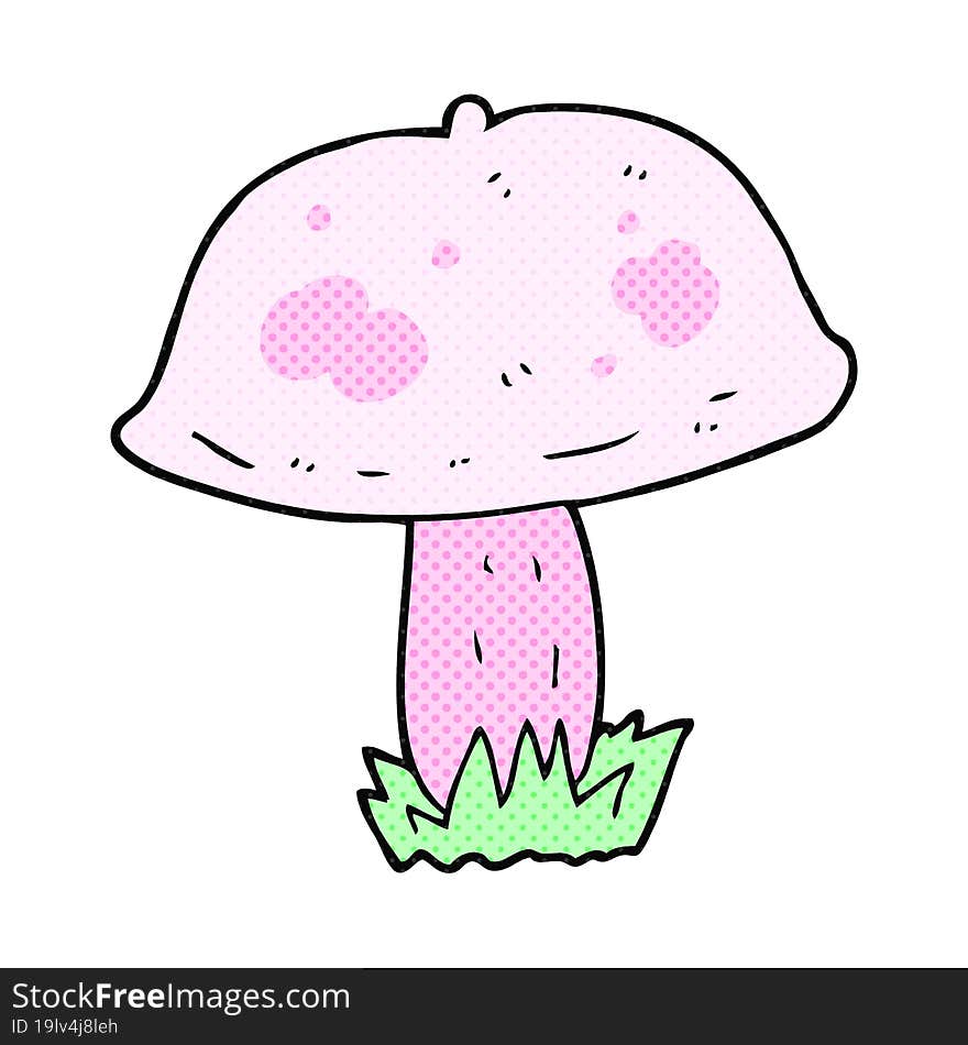 freehand drawn cartoon mushroom