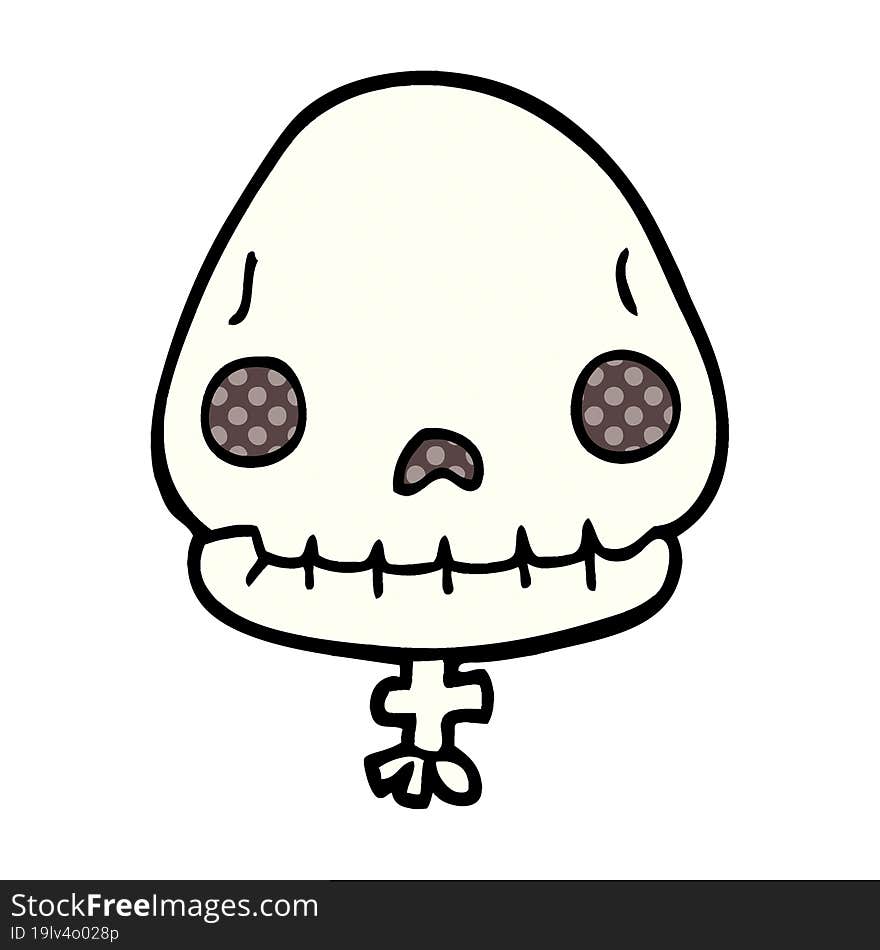 Cartoon Doodle Halloween Skull