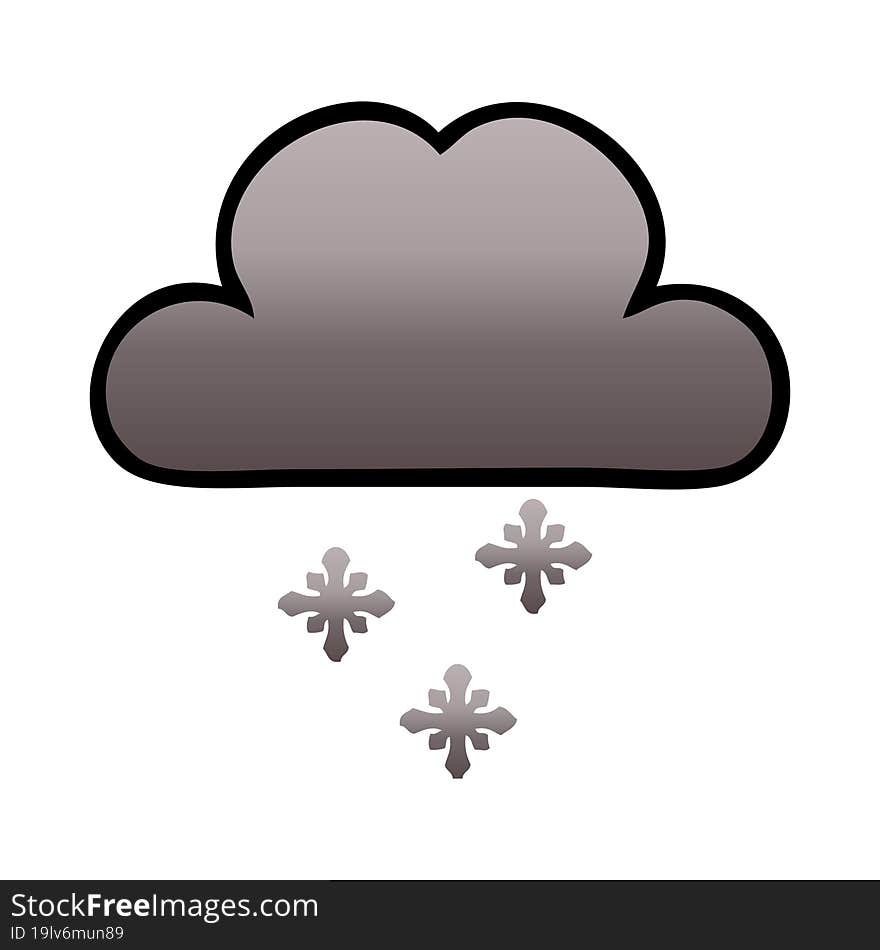 gradient shaded cartoon storm snow cloud