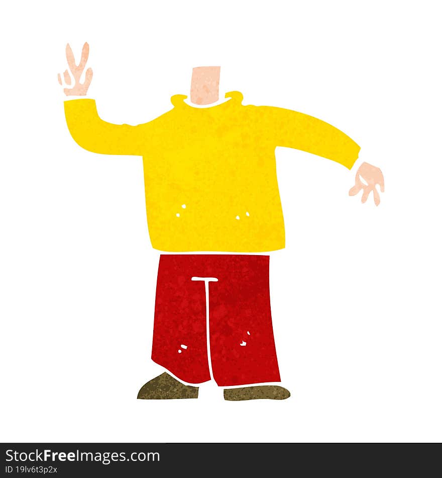 cartoon body giving peace sign  (mix and match cartoons or add own photos