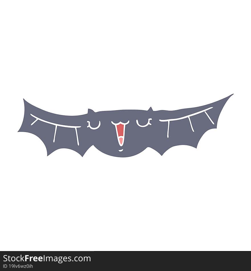 flat color style cartoon bat