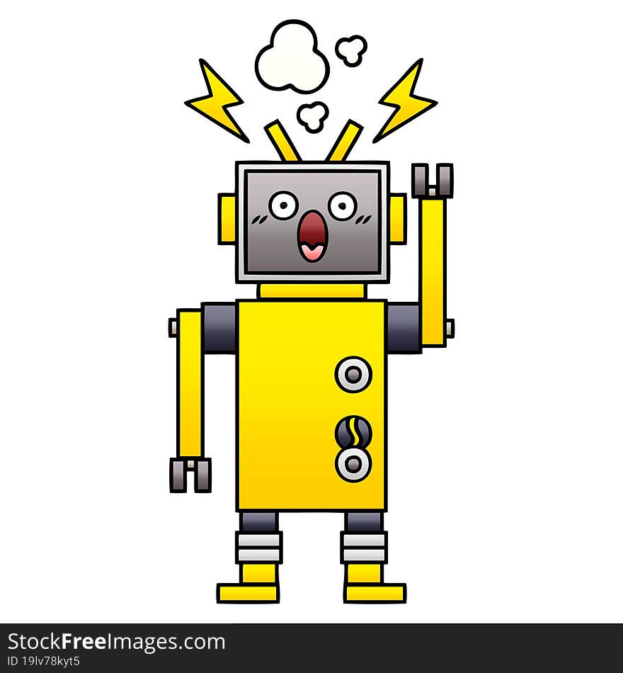 Gradient Shaded Cartoon Robot