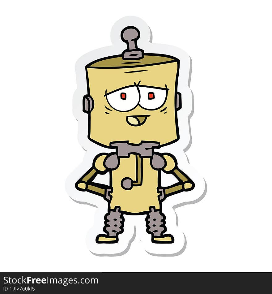 sticker of a cartoon robot