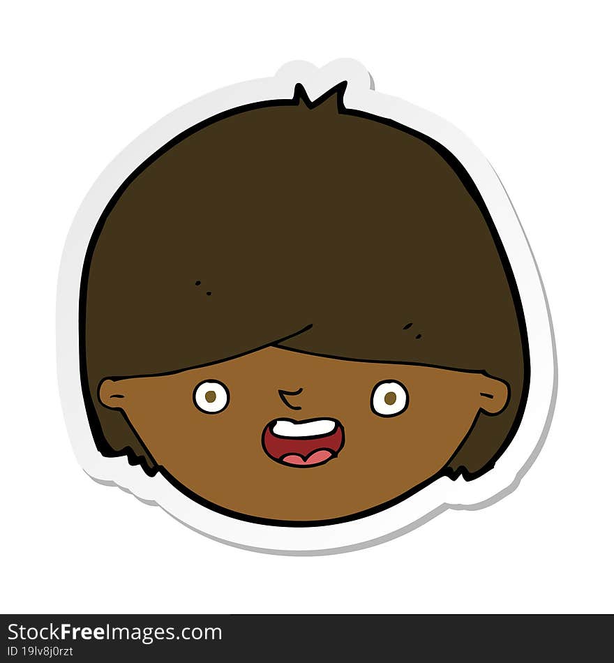 Sticker Of A Cartoon Happy Face