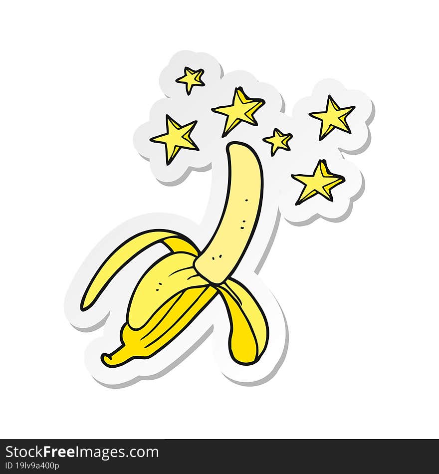 Sticker Of A Cartoon Amazing Banana