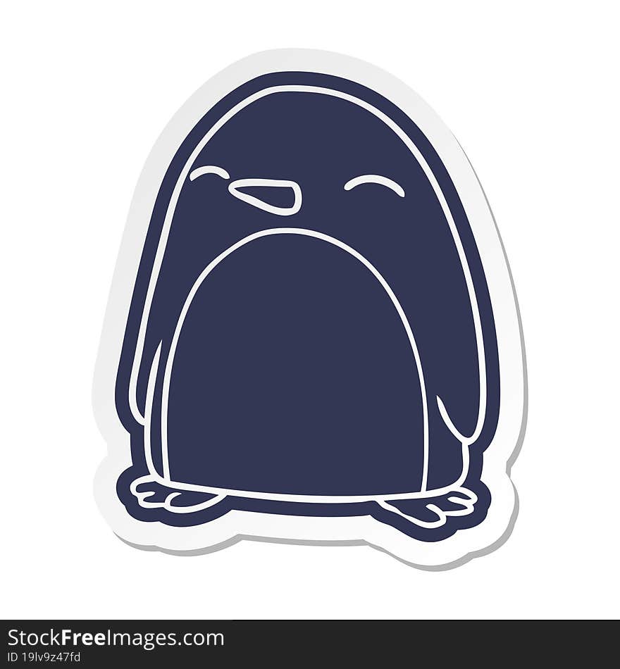 cartoon sticker of a cute penguin