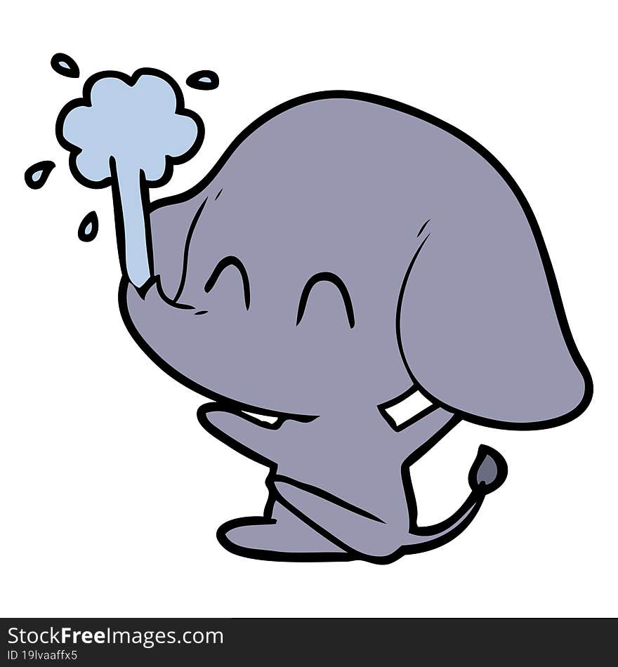 cute cartoon elephant spouting water. cute cartoon elephant spouting water