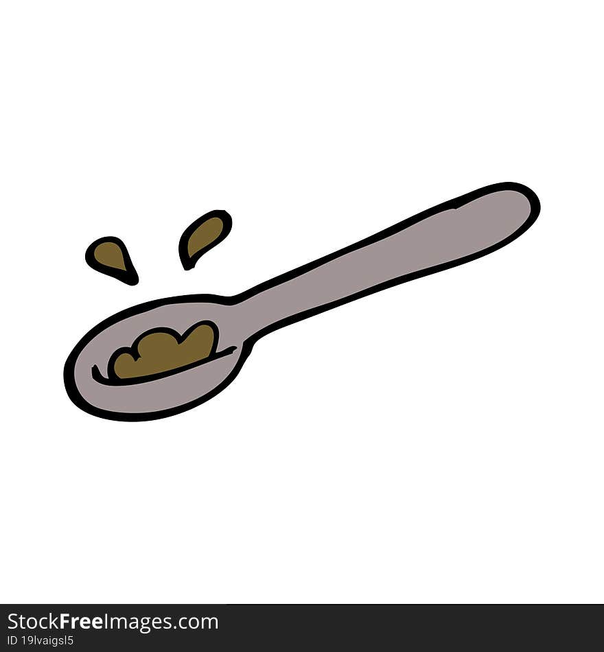 Cartoon Doodle Ladle Of Food