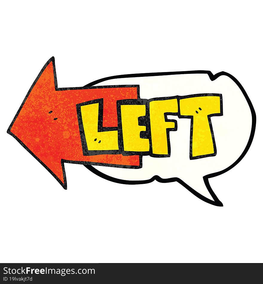 speech bubble textured cartoon left symbol