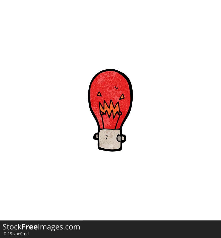 red light bulb cartoon