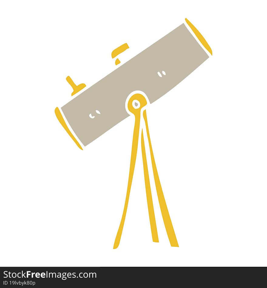 flat color illustration of a cartoon telescope