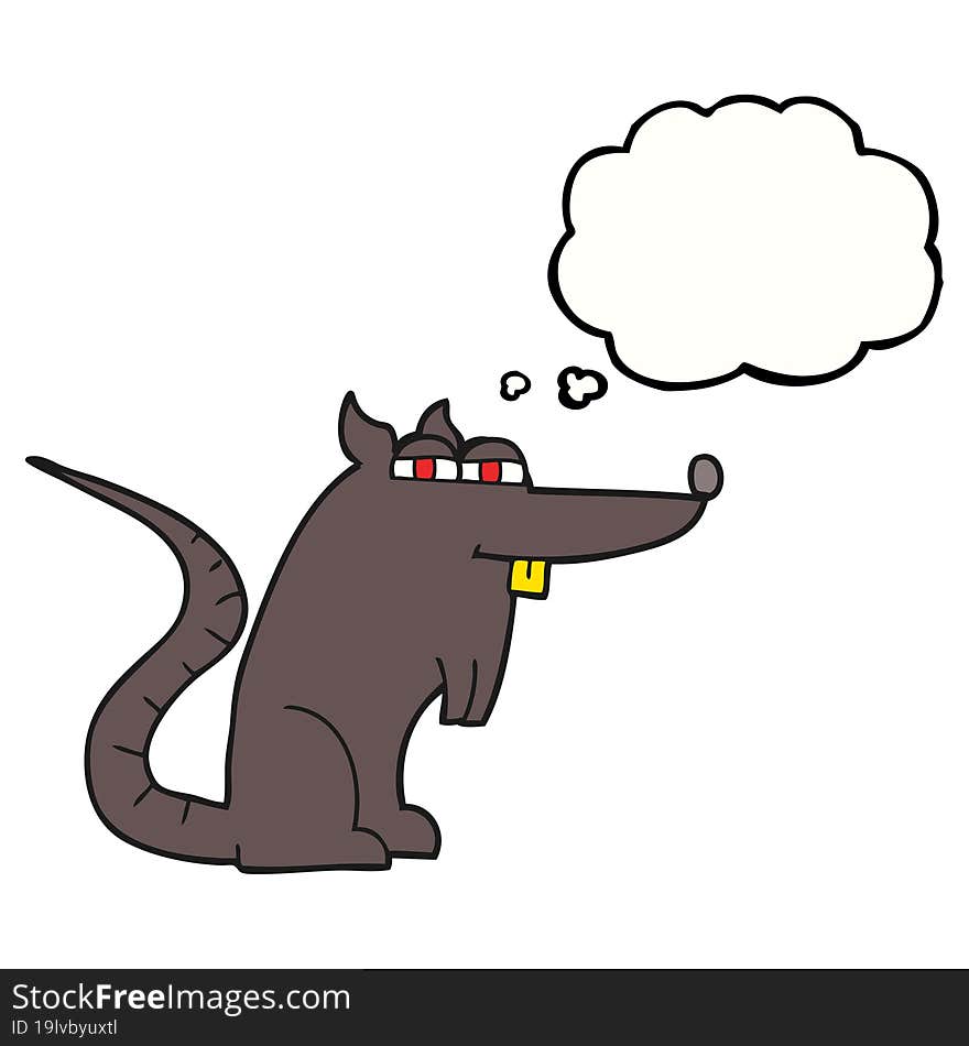 Thought Bubble Cartoon Evil Rat