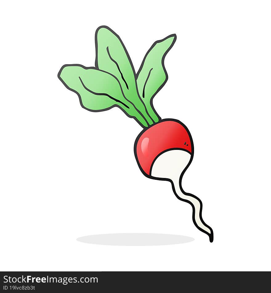 freehand drawn cartoon radish