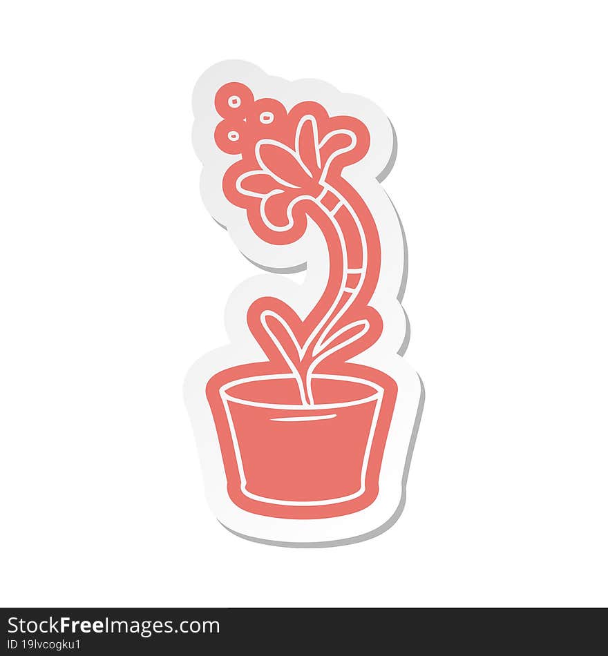 cartoon sticker of a house plant