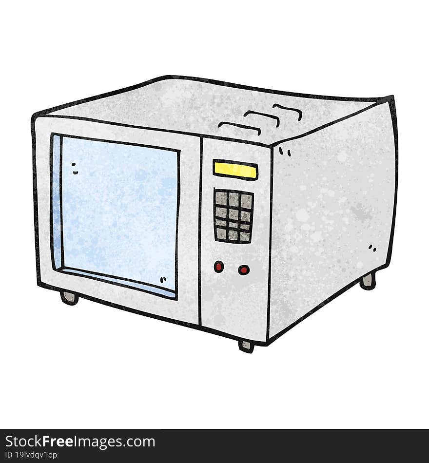 Textured Cartoon Microwave