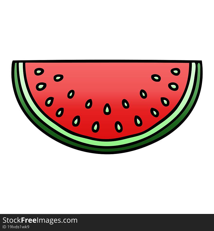 quirky gradient shaded cartoon watermelon