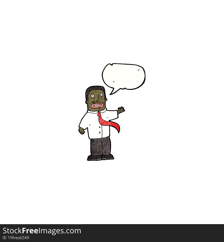 Cartoon Businessman With Speech Bubble