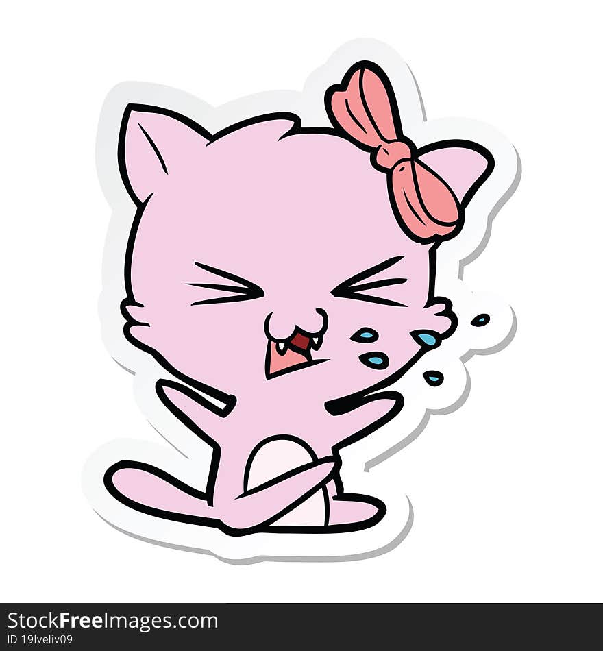 Sticker Of A Cartoon Cat