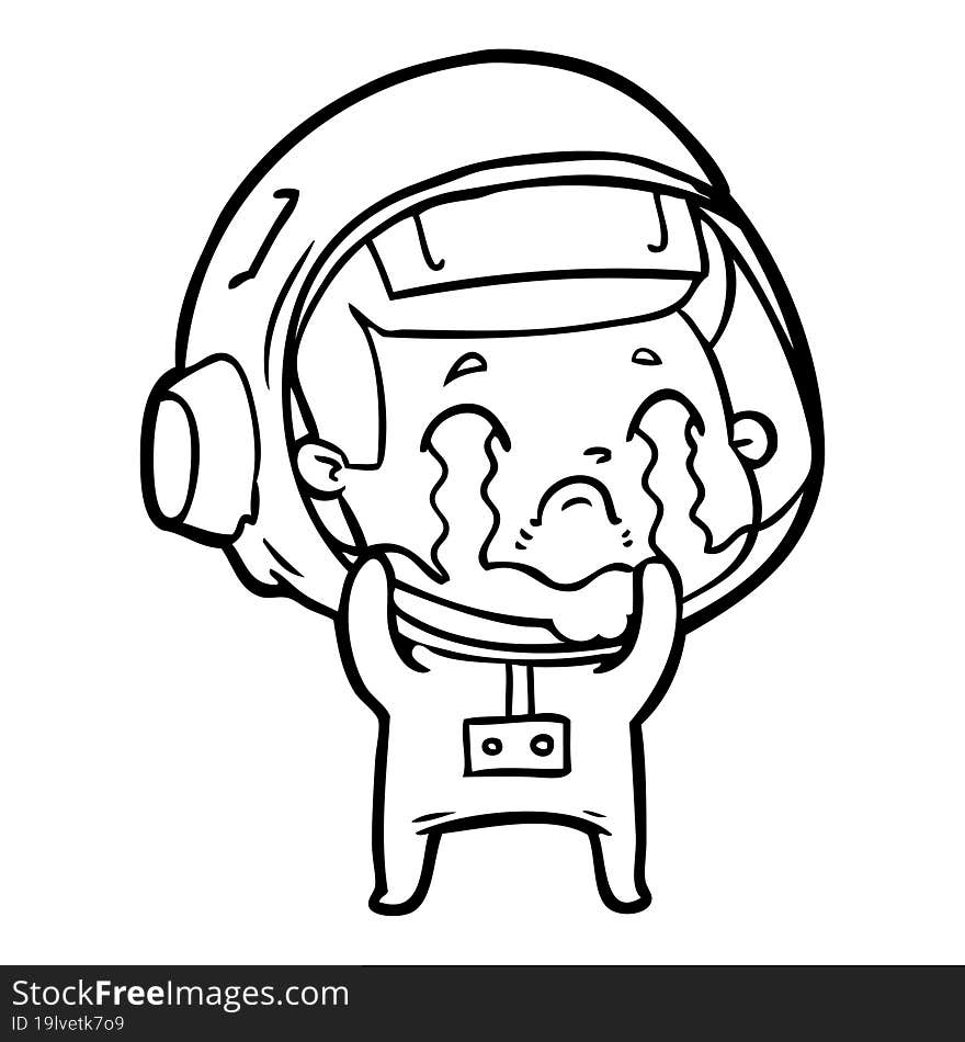 cartoon crying astronaut. cartoon crying astronaut